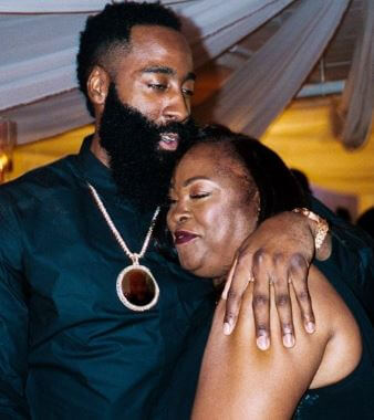 Monja Willis with her son James Harden.
